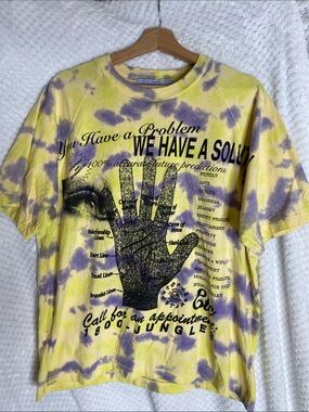 Tie-Dye Jungles Solutions Graphic Palmistry Tee